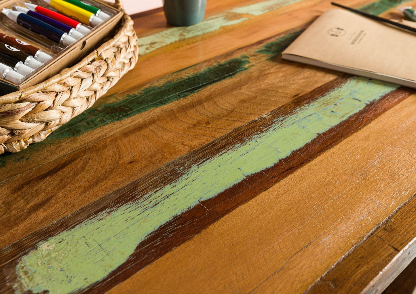 Κονσόλα Εισόδου Γραφείο Vintage Τραπέζι Μασίφ Ξύλο Ανακυκλωμένο 110 x 50 x 80 εκ 1241138