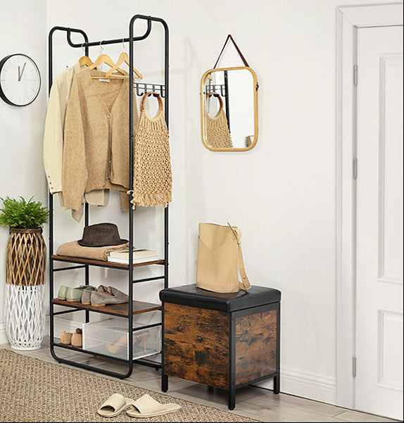 Κρεμάστρα Ρούχων Ανοιχτή Ντουλάπα Σταντ Ρούχων Ράφι Κρεβατοκάμαρας 3 Χρωματισμοί HS-R81WN