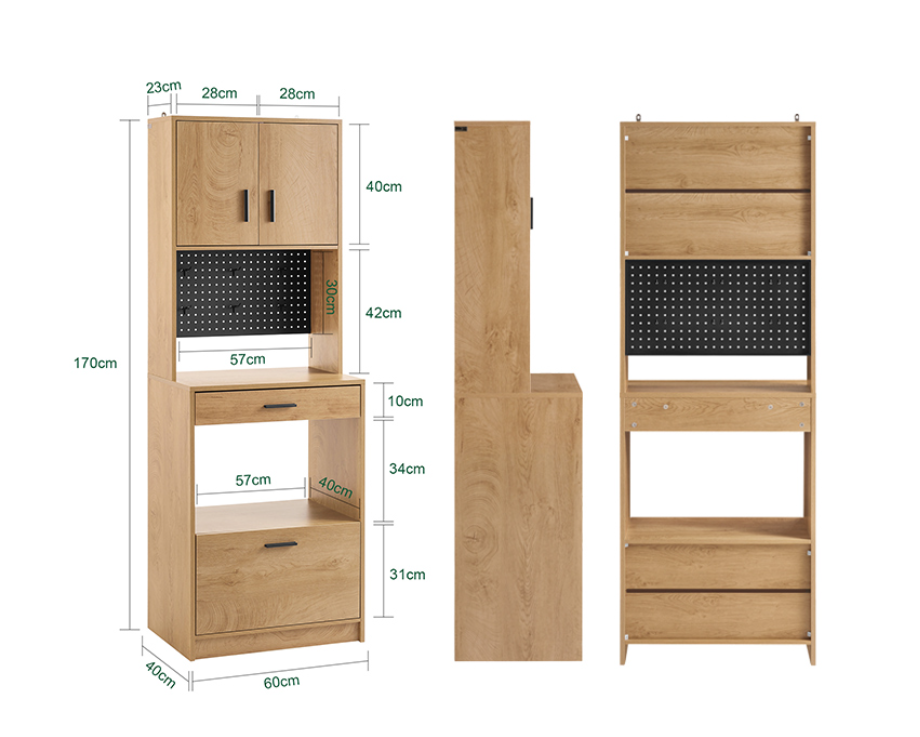 Μπουφές Ντουλάπι Βοηθητικό Ράφι Κουζίνας με Συρτάρια και Ράφι B0DRP1T6YM