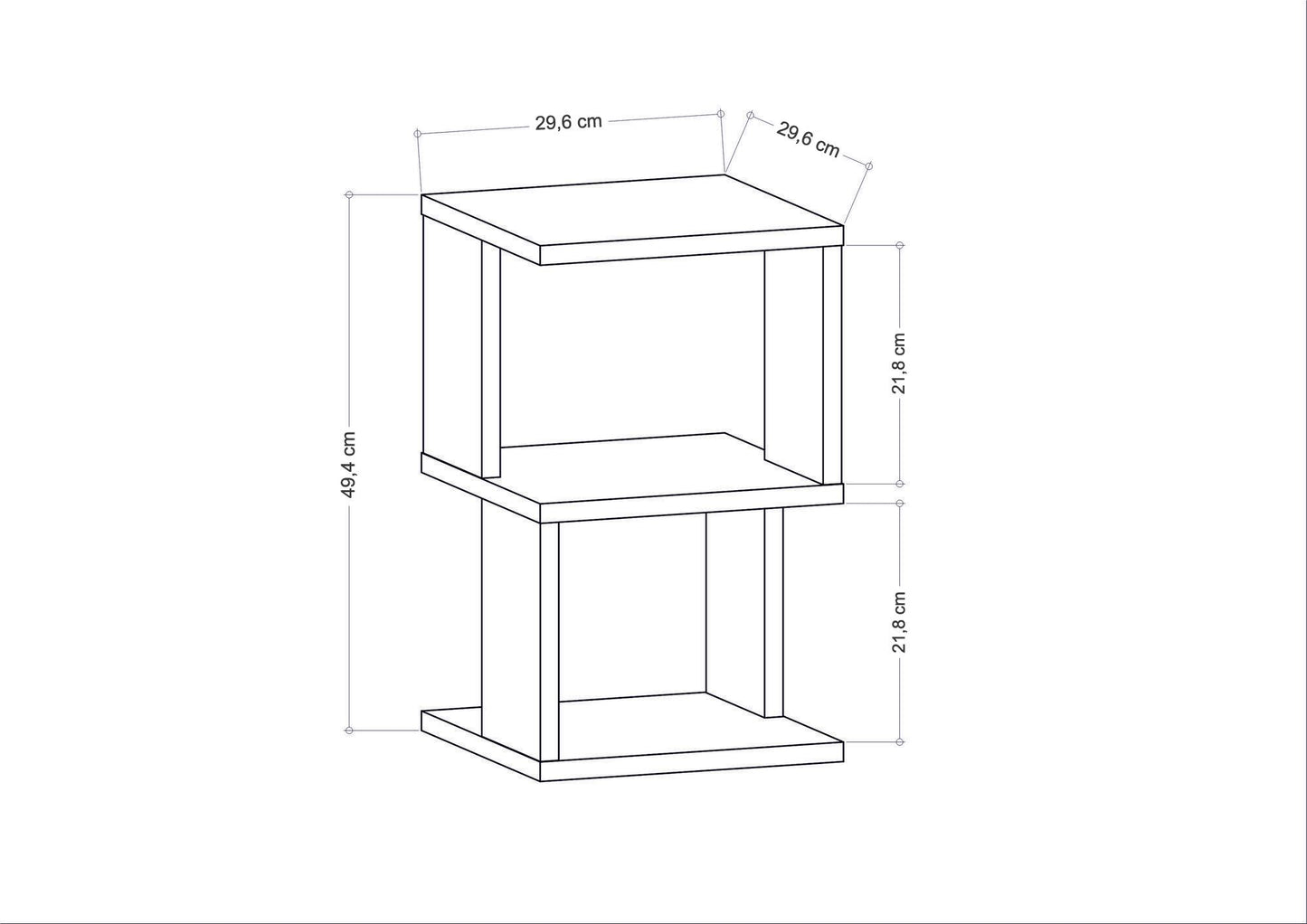 Κομοδίνο Βοηθητικό Τραπεζάκι 35x38x14,5 εκ. | 322RTC1629