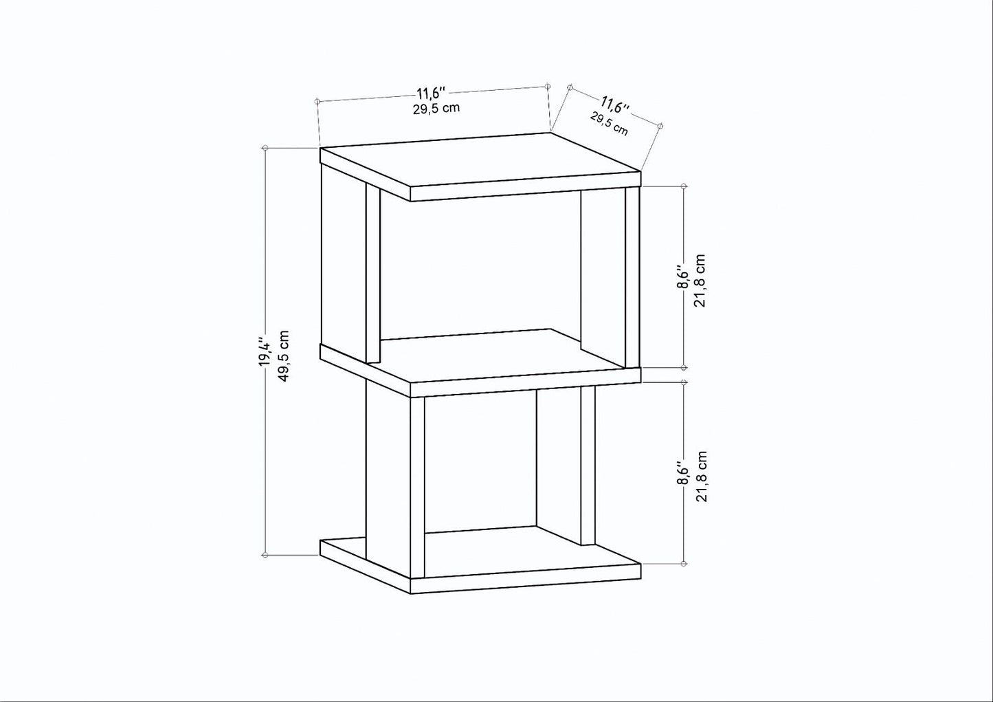 Κομοδίνο Βοηθητικό Τραπεζάκι 35x38x14,5 εκ. | 322RTC1636