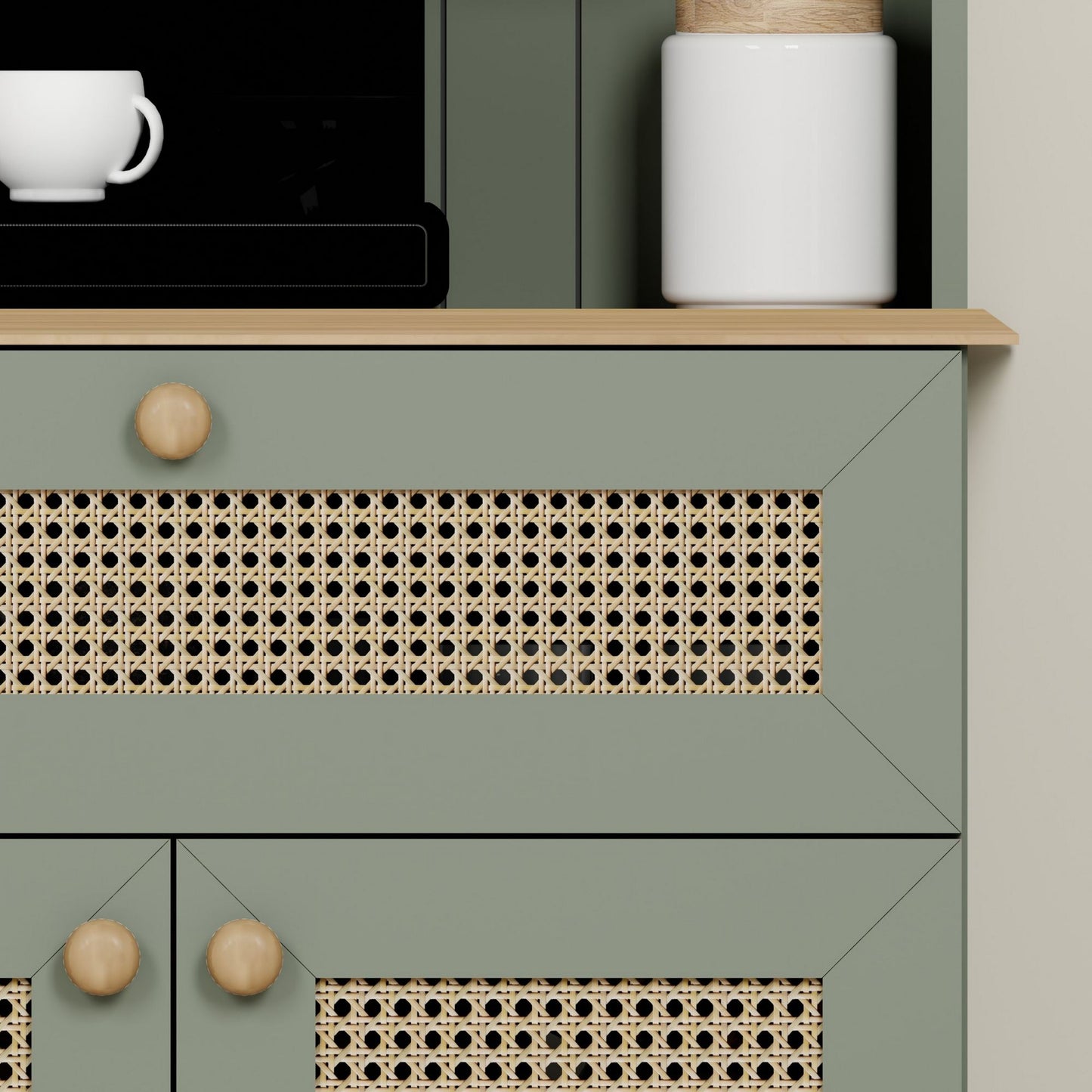 Ράφι Κουζίνας Βοηθητικό Ντουλάπι Βάση Καφέ Κουζίνας Μικροκυμάτων Ραφιέρα 180x80x42 εκ 350MWD1212