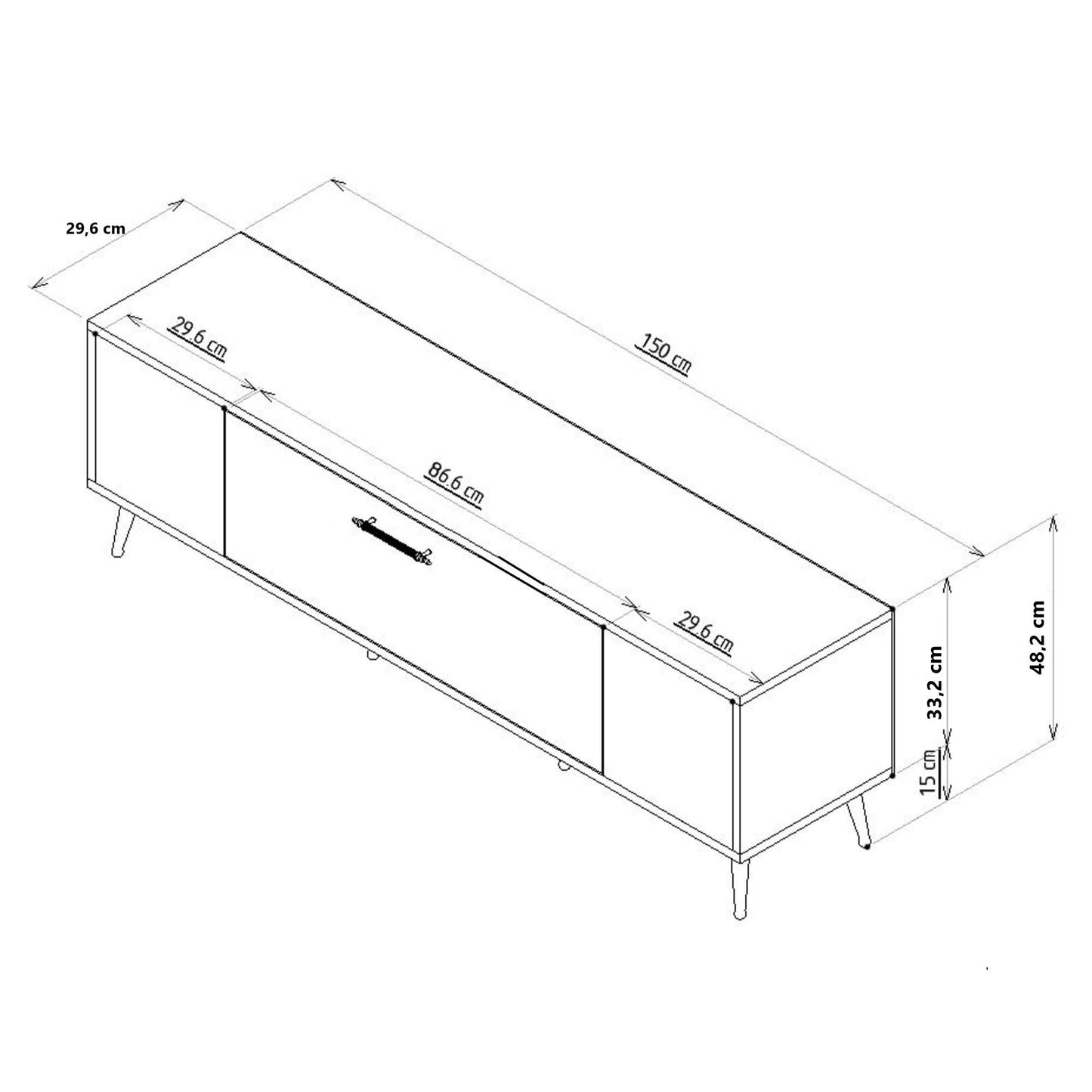 Έπιπλο Τηλεόρασης TV Βάση Σύνθεση Λευκό Silver | 475OLV3019