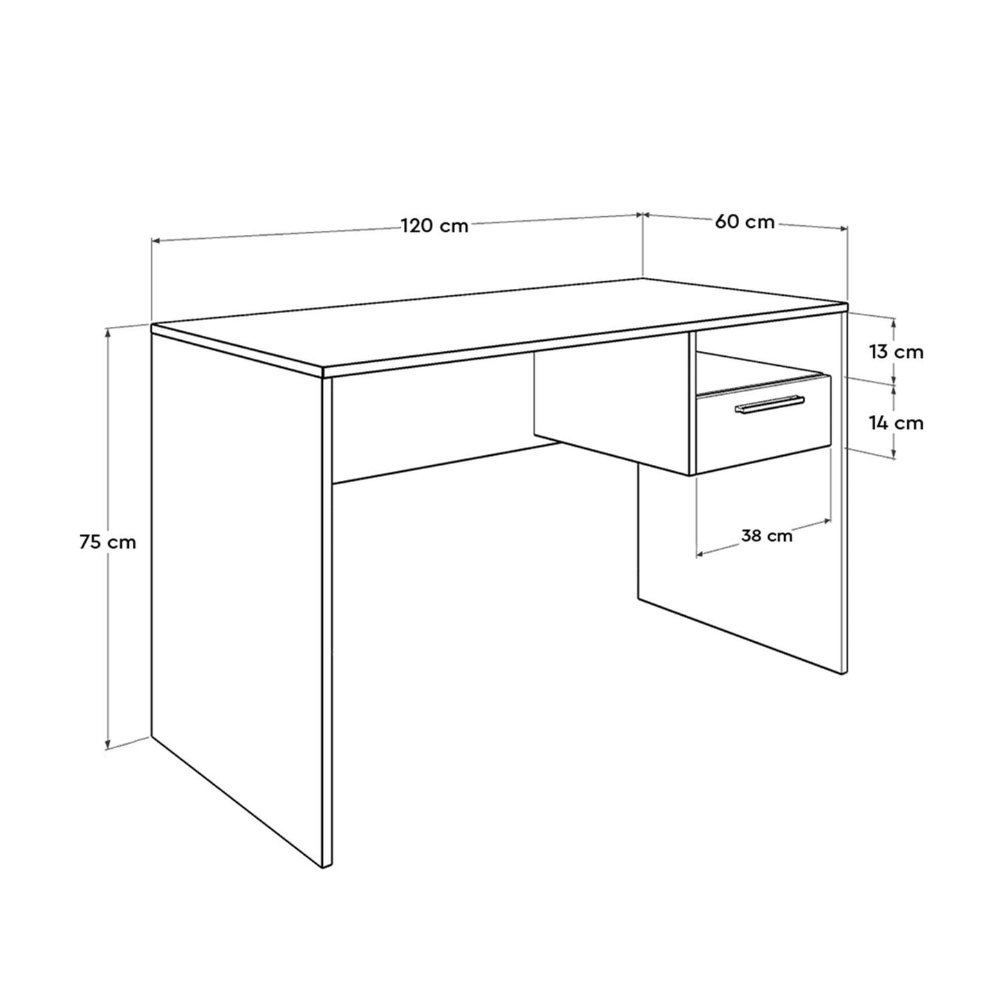 Γραφείο Υπολογιστή και Μελέτης 120x75x60 εκ. Λευκό | 479ADR1149