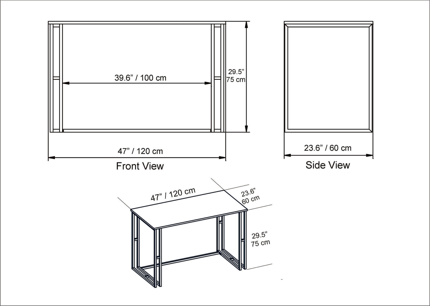 Γραφείο Υπολογιστή και Μελέτης 120x75x60 εκ. Λευκό | 541HDL1102