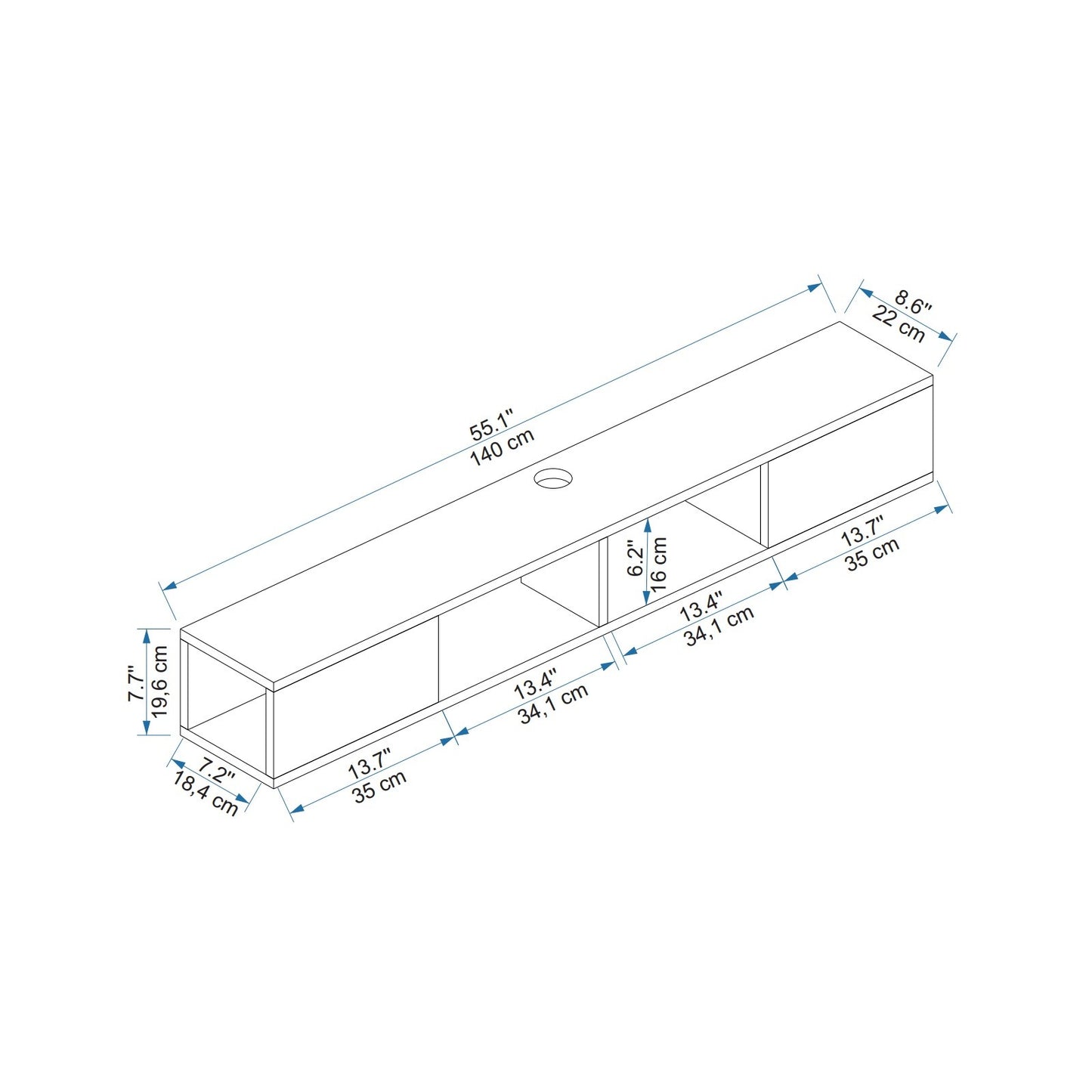Έπιπλο Τηλεόρασης TV Βάση Σύνθεση Atlantic Pine Beige | 550ARN3468