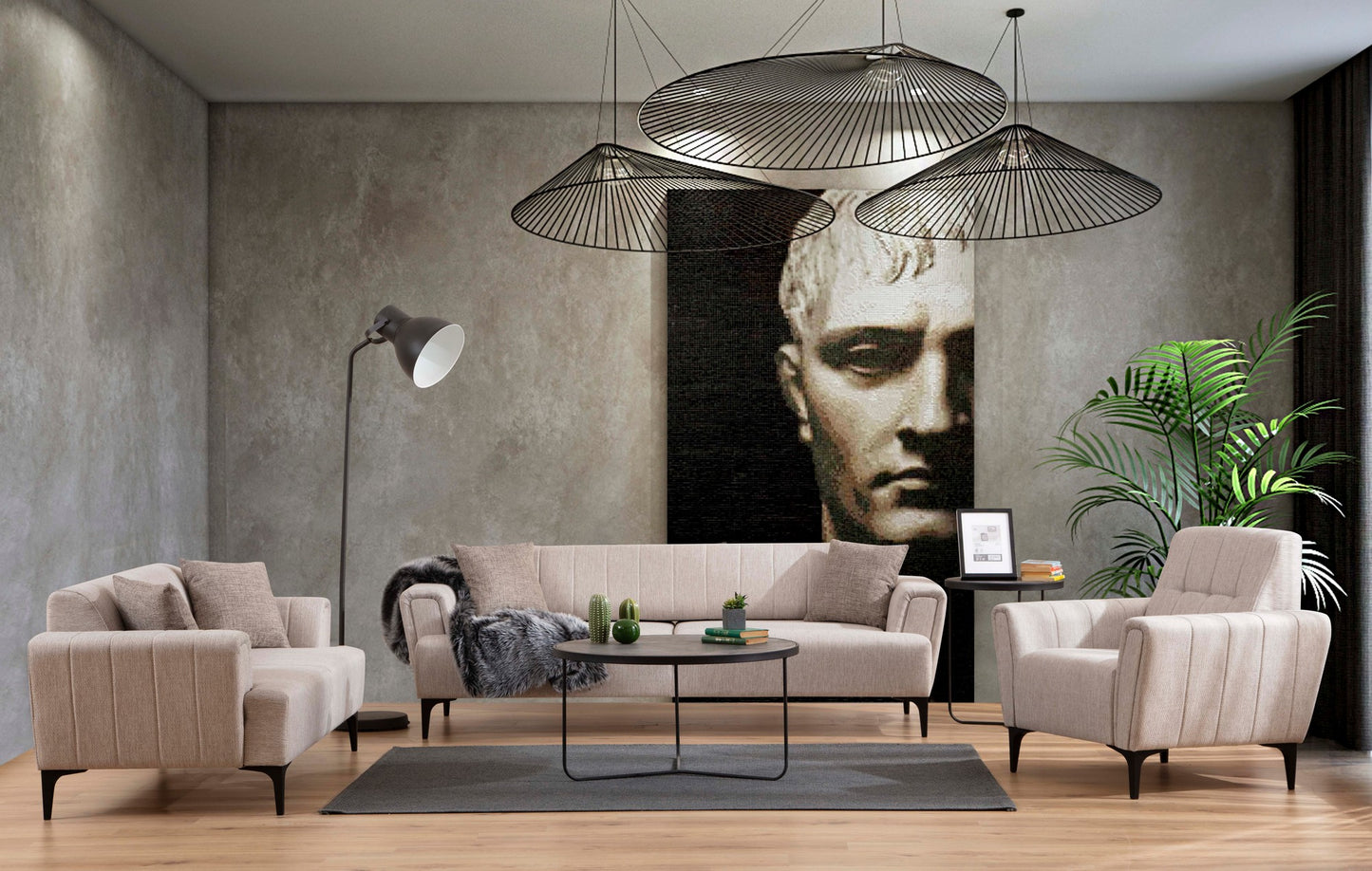 Τριθέσιος Καναπές Κρεβάτι Υφασμάτινος με Μηχανισμό Πλάτης μετατροπής σε Κρεβάτι Σαλονιού Γραφείου 560ARE2240