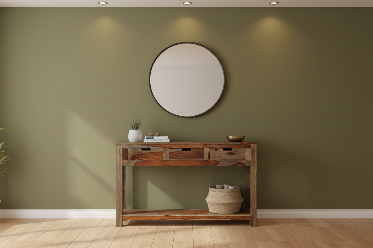 Κονσόλα Εισόδου με 3 Συρτάρια Μασίφ Ξύλο Μπουφές Σαλόνι 120 x 30 x 75 εκ. 1247753