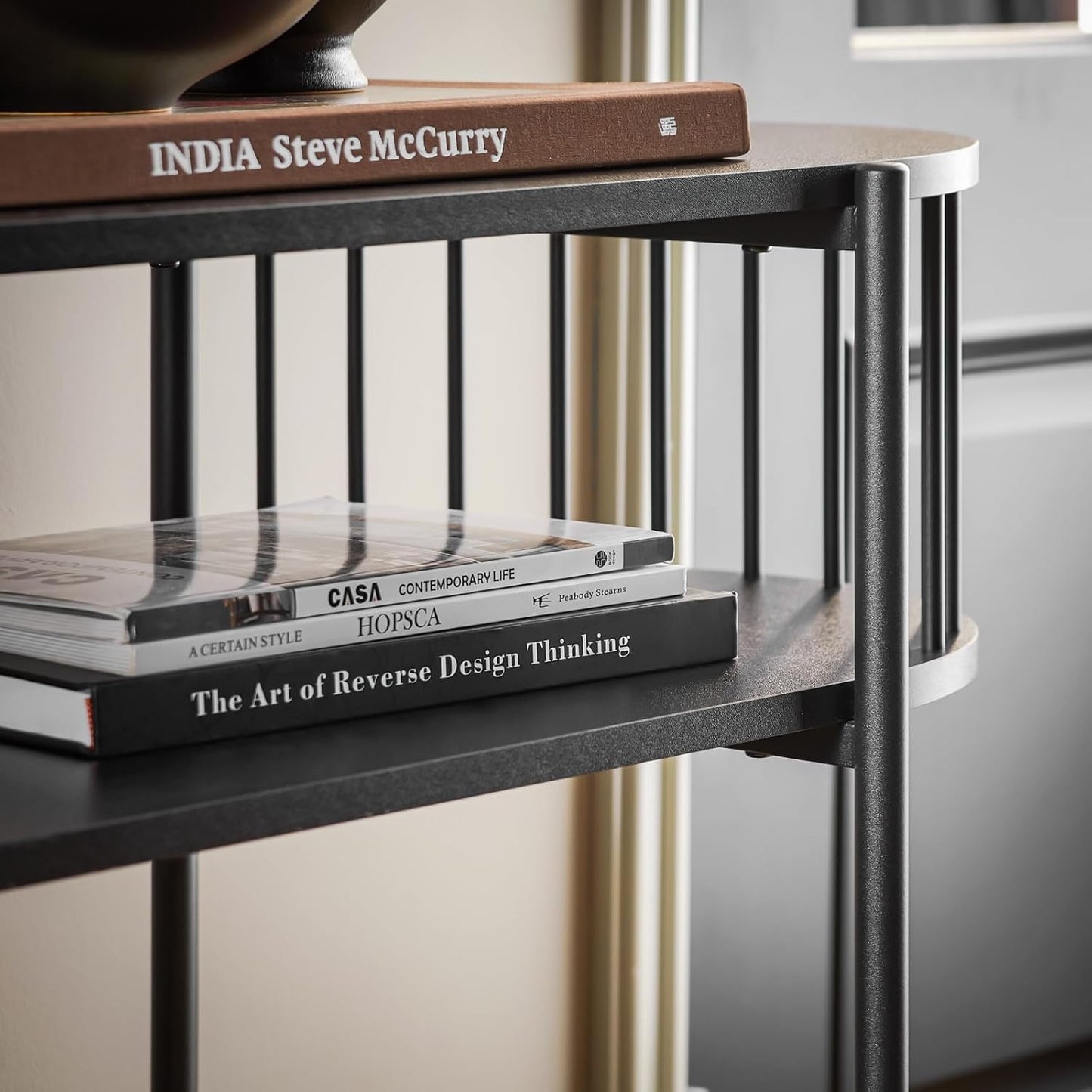 Τραπέζι Κονσόλα Εισόδου Στενός Μπουφές Βοηθητικό Τραπέζι Καναπέ Μαύρο 110 x 76 x 39 εκ B0-D83T89SM