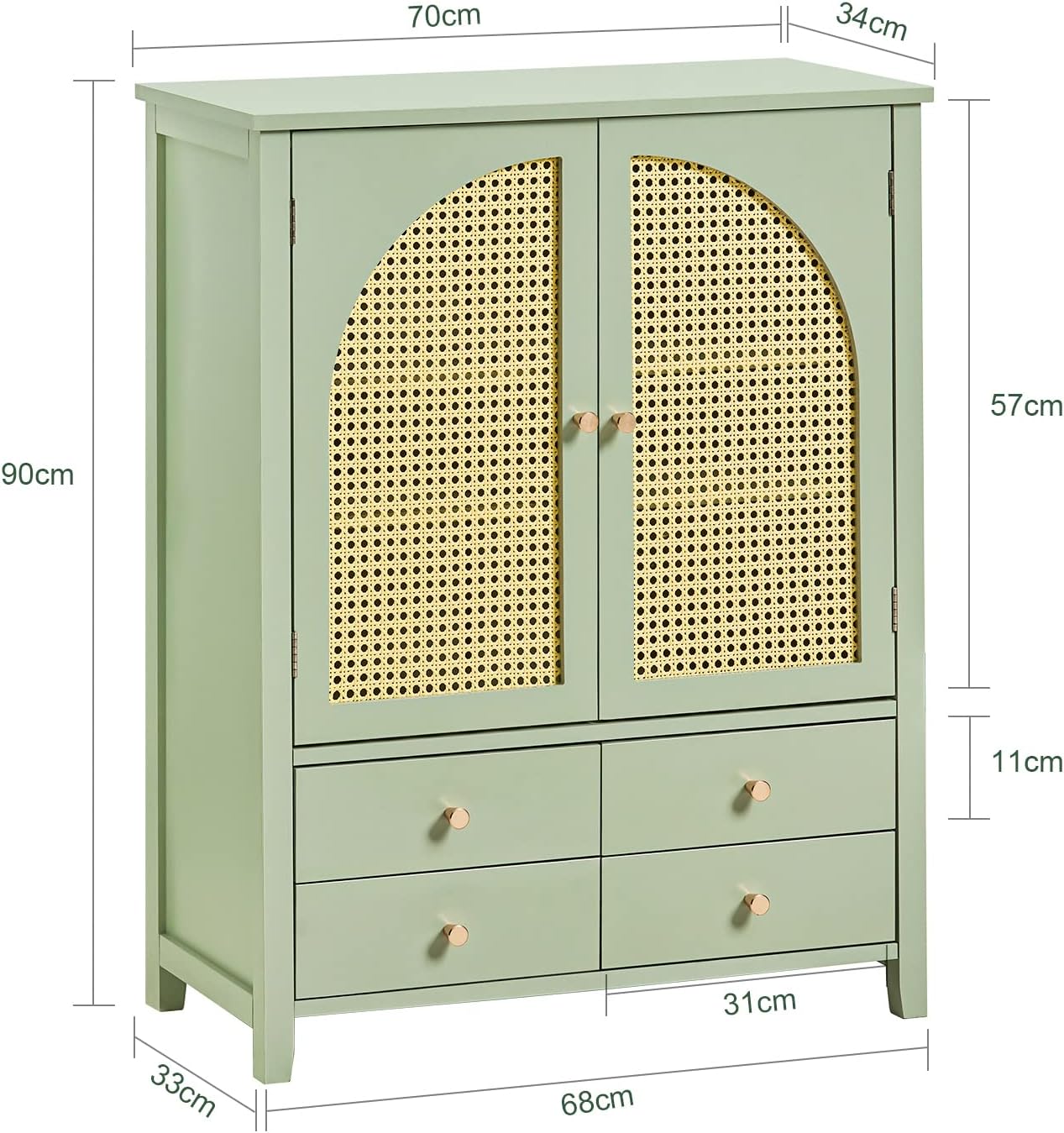 Κονσόλα Εισόδου Μπουφές Ντουλάπι Αποθήκευσης Boho Ντουλάπι Παπουτσοθήκη 70x90x34 εκ B0-BHZC3KST