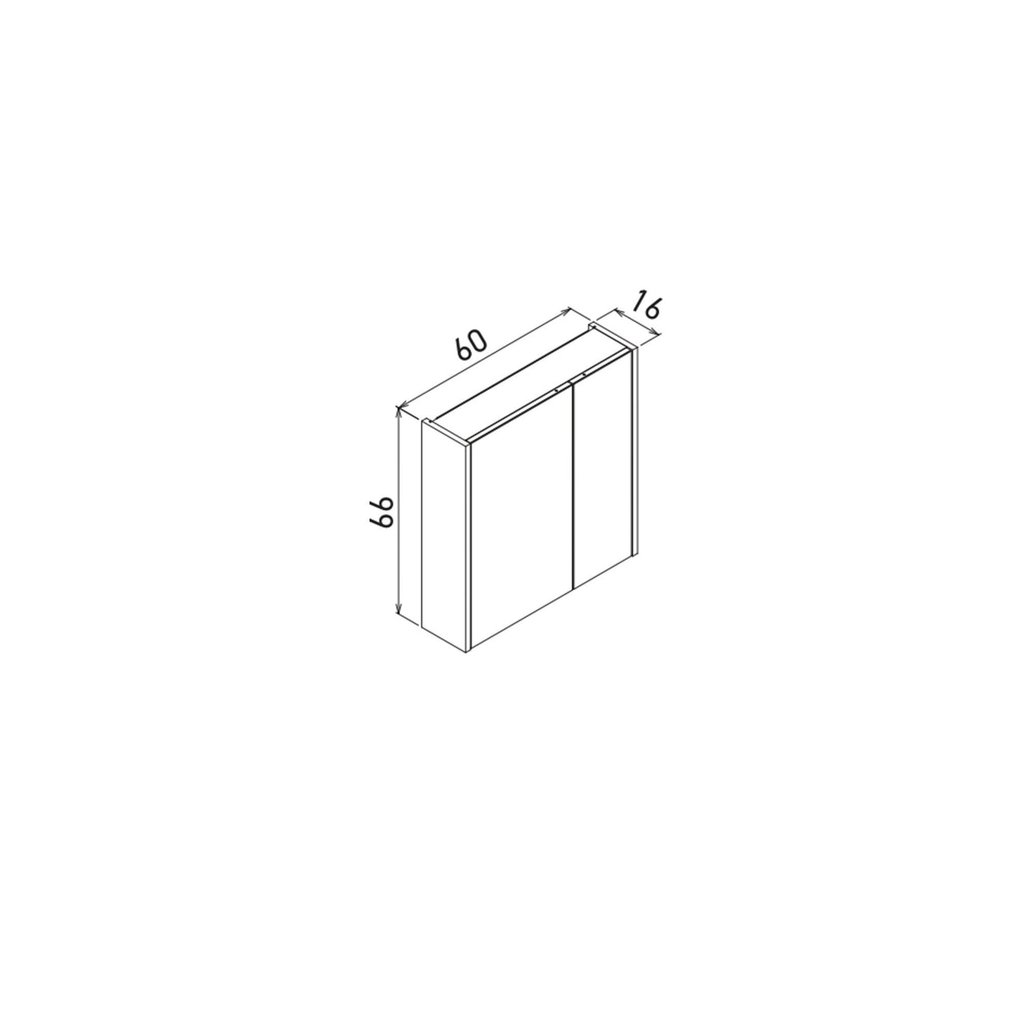 Ντουλάπι Καθρέφτης Μπάνιου 60x66x16 εκ. Matte Anthracite | 785PNC1187