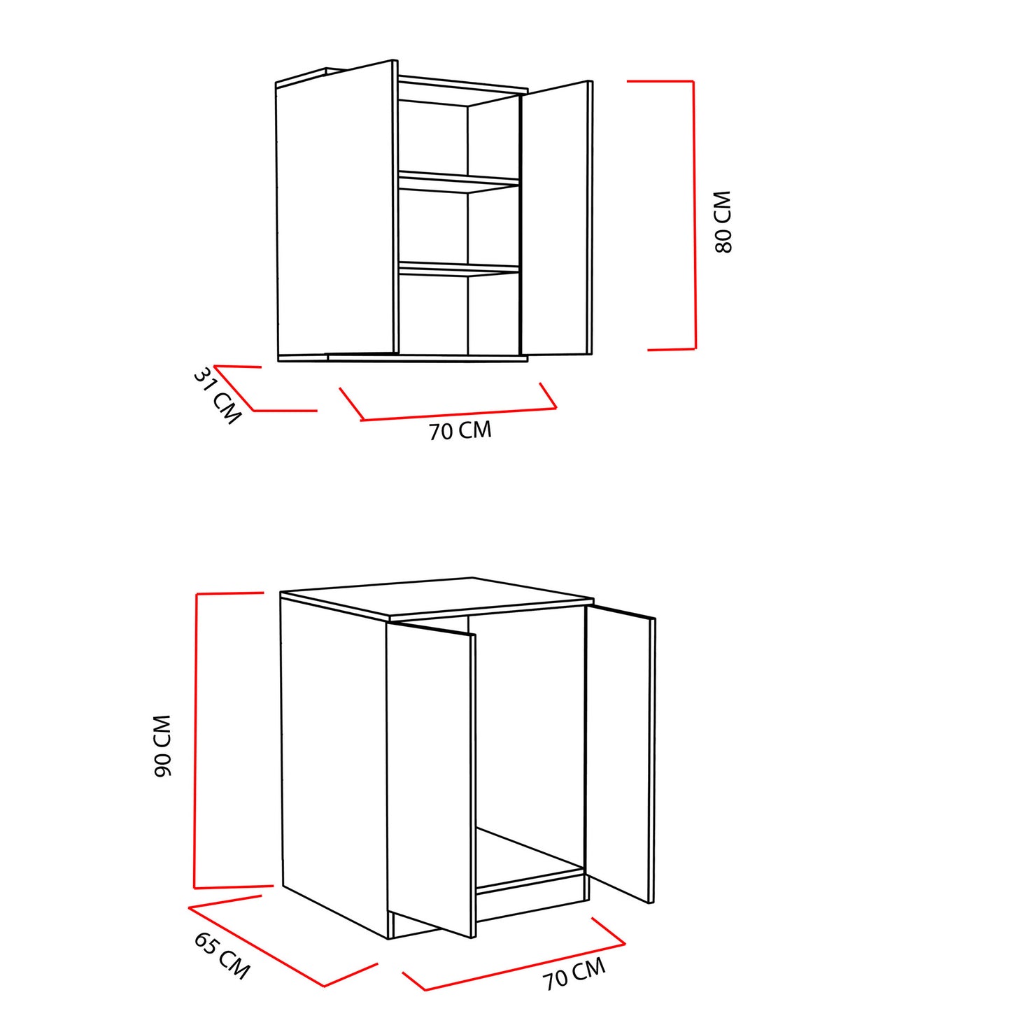 Ντουλάπι Καθρέφτης Μπάνιου 70x90x65 εκ. Λευκό | 788DEC3910