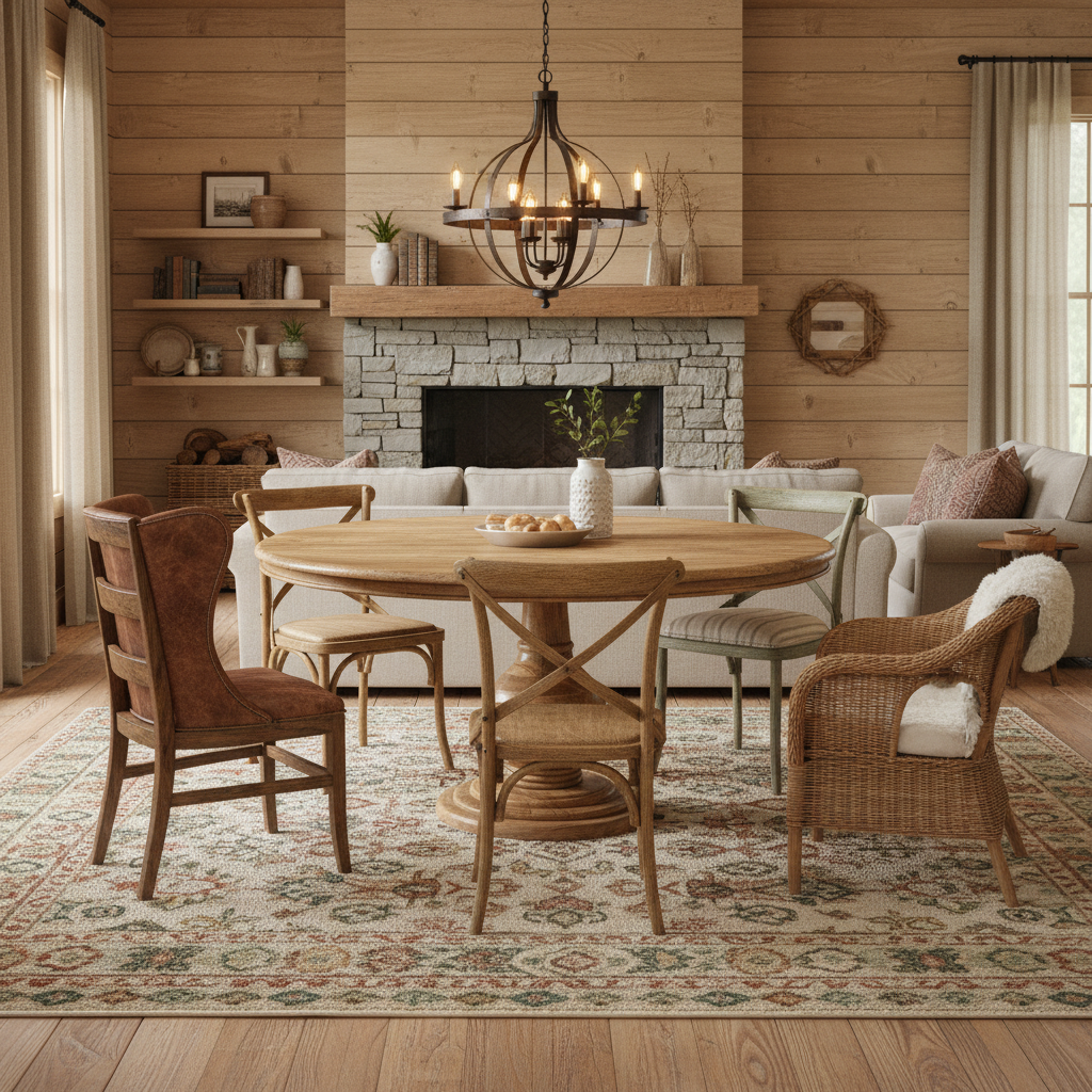 Τραπέζι Τραπεζαρίας Ροτόντα Μασίφ Ξύλο 152 εκ Στρόγγυλο Καφέ 85257