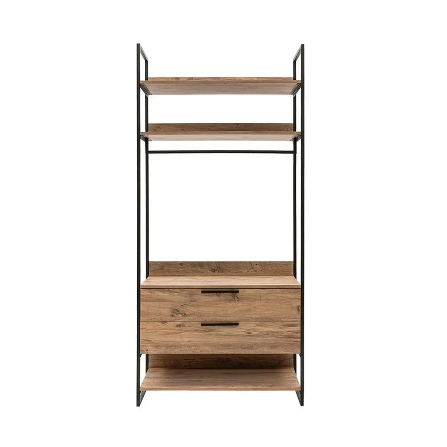 Ανοιχτή Ντουλάπα Γκαρνταρόμπα Κρεβατοκάμαρας Ράφι Κρεμάστρα Ρούχων Συρταριέρα 225x104 εκ 863SPH5414