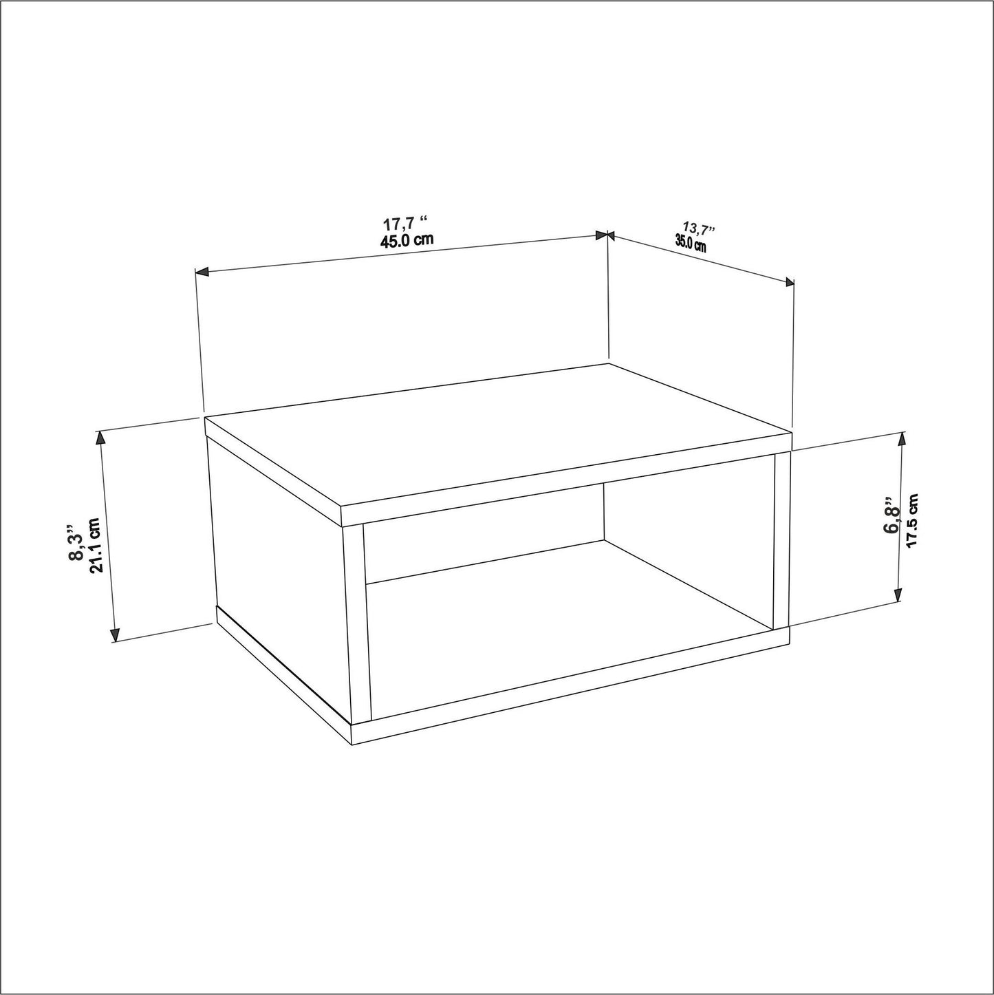 Κομοδίνο Βοηθητικό Τραπεζάκι 38,6x55,8x9,9 εκ. | 875ZNA3430