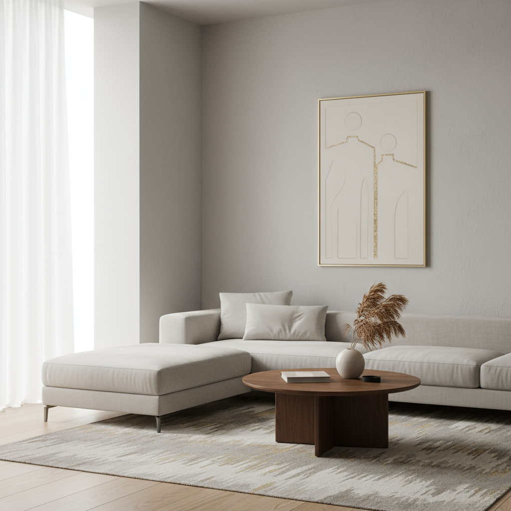 Πίνακας Ανάγλυφος Κρέμ με Χρυσά Ρινίσματα 120x80 εκ 91884