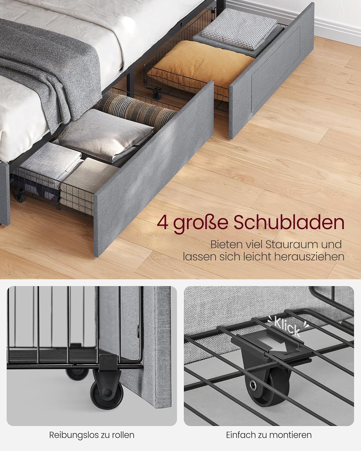 Σκελετός Κρεβατιού 140x200 εκ Κρεβάτι Με Συρτάρια και LED Φωτισμό Φόρτιση USB Θύρες RM-B827G01