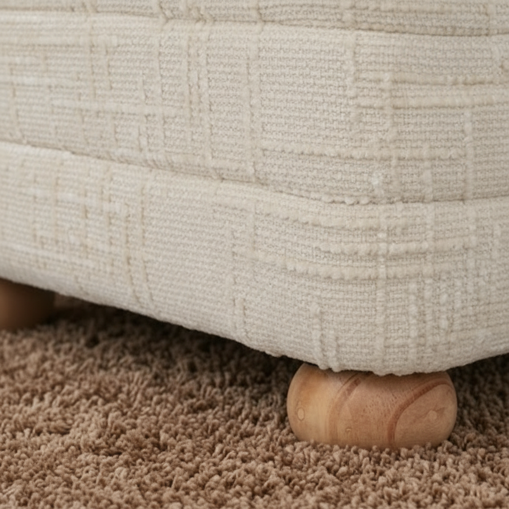 Σκαμπό Ταμπουρέ Εκρού Σετ 3 τεμ. Πολυλειτουργικά Βοηθητικά Σαλονιού Υπνοδωματίου με Αποθηκευτικό Χώρο 92154