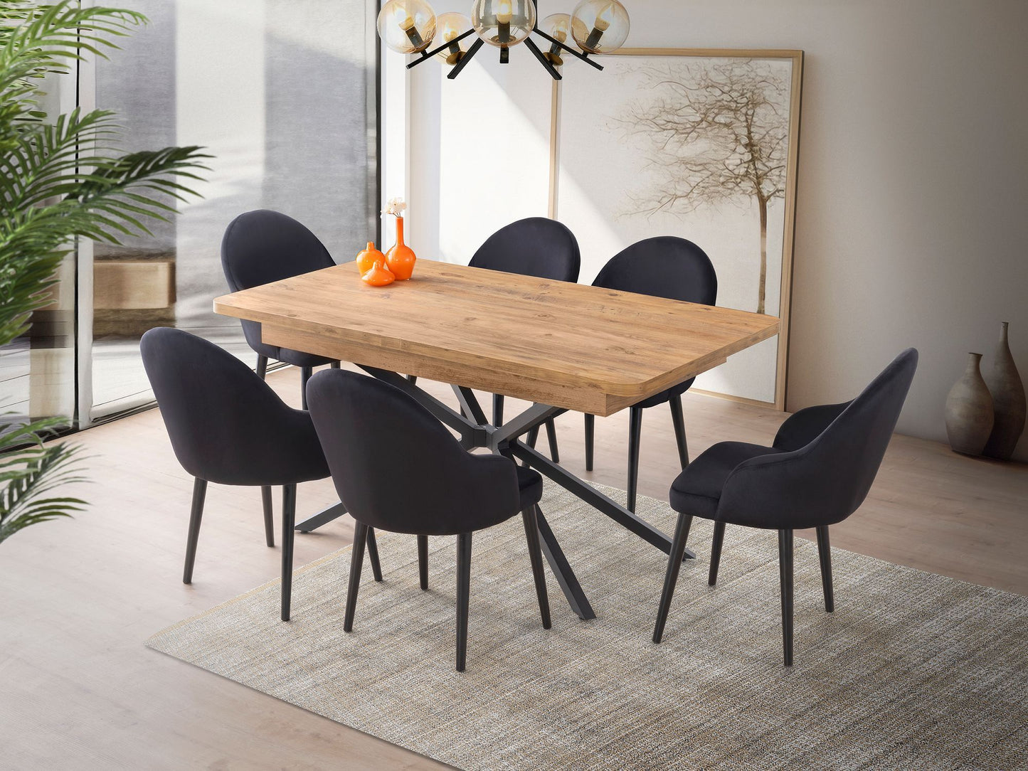 Τραπέζι Κουζίνας Τραπεζαρίας Επεκτεινόμενο από 160-200 εκ Στιβαρό 974NMB2239