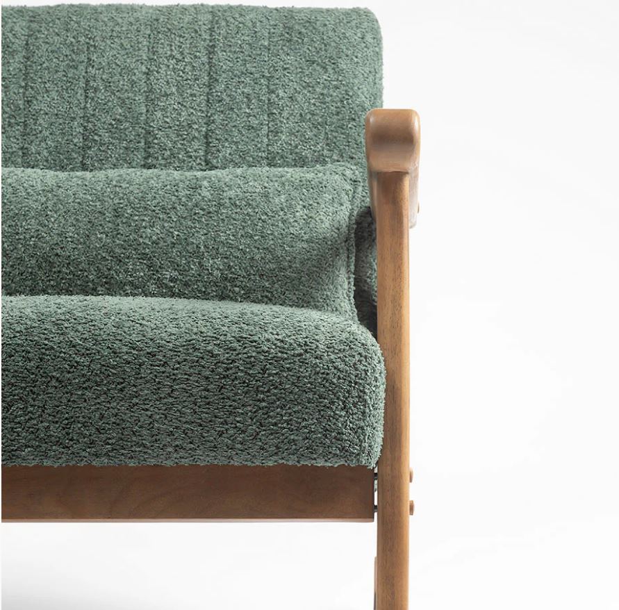 Πολυθρόνα Relax Κουνιστή Εργονομική με Μπουκλέ Ύφασμα Πετρόλ 92073