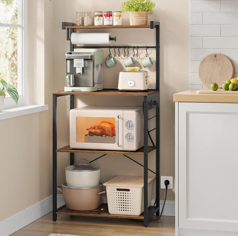 Ράφι Κουζίνας Βοηθητικό με Πολύμπριζο Νησίδα Κουζίνας Μικροκυμάτων Ραφιέρα KK-S014K02