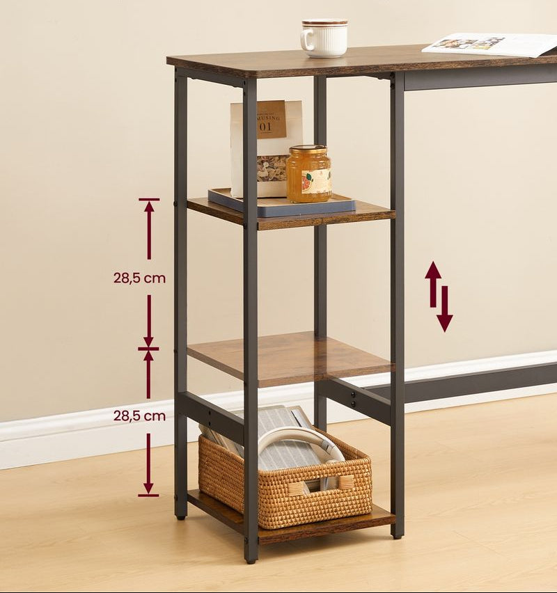 Σετ Τραπέζι Μπαρ Με 2 Σκαμπό Μπαρ Σταντ Εξοικονόμησης χώρου και Πρακτικό Ράφι Αποθήκευσης LB-T220KD01