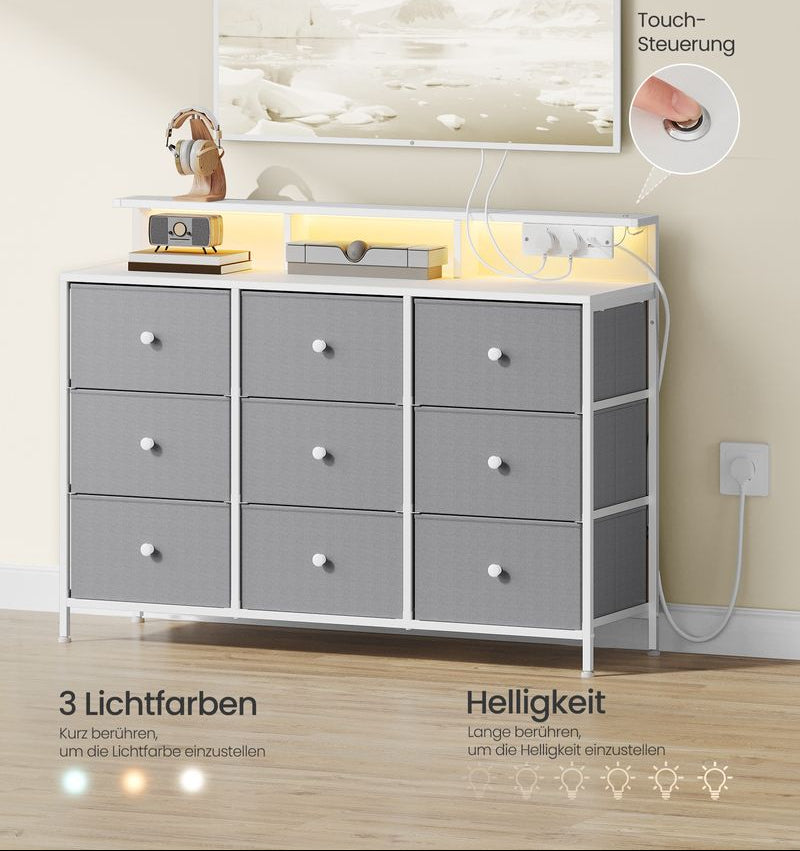 Συρταριέρα Κομότα Υπνοδωματίου Κονσόλα Εισόδου με Φωτισμό Πρίζες και usb LT-S519W02