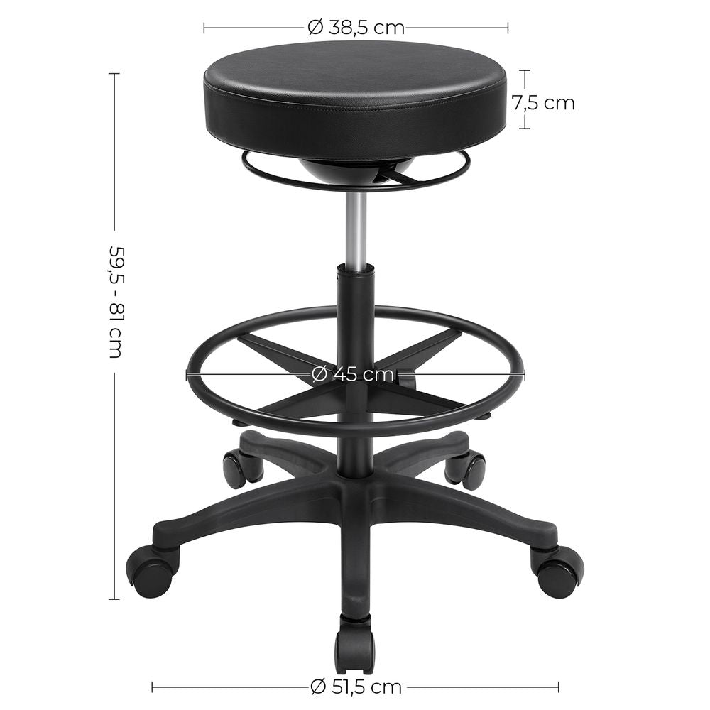 Σκαμπό Γραφείου Εργασίας Καρέκλα Γραφείου Περιστρεφόμενο Ρυθμιζόμενου Ύψους 59,5-81 εκ OS-C007B01