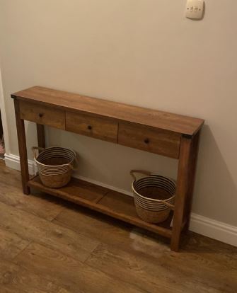 Τραπέζι Κονσόλα Εισόδου Βοηθητικό Τραπέζι Καρυδιά Ρουστίκ 24 x 120 x 76 εκ LN-T142KB01