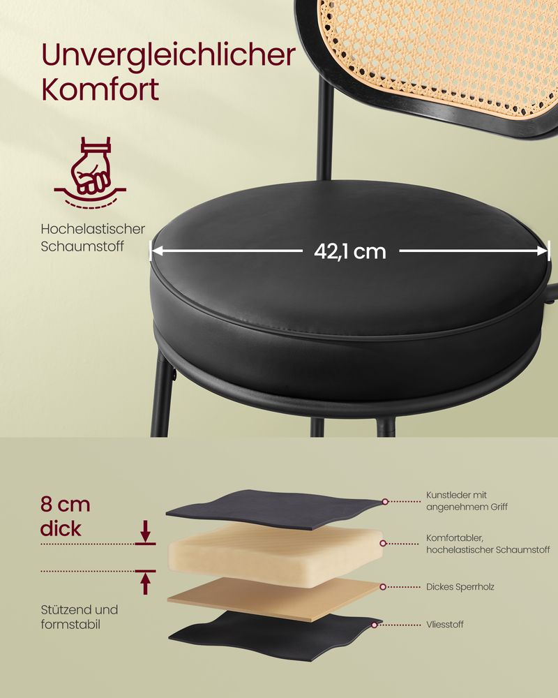 Σκαμπό για Πάσο Κουζίνας σετ 2 Σκαμπό Πάγκου Μπάρ Boho ύψος καθίσματος 64εκ και 77εκ LB-C087B01