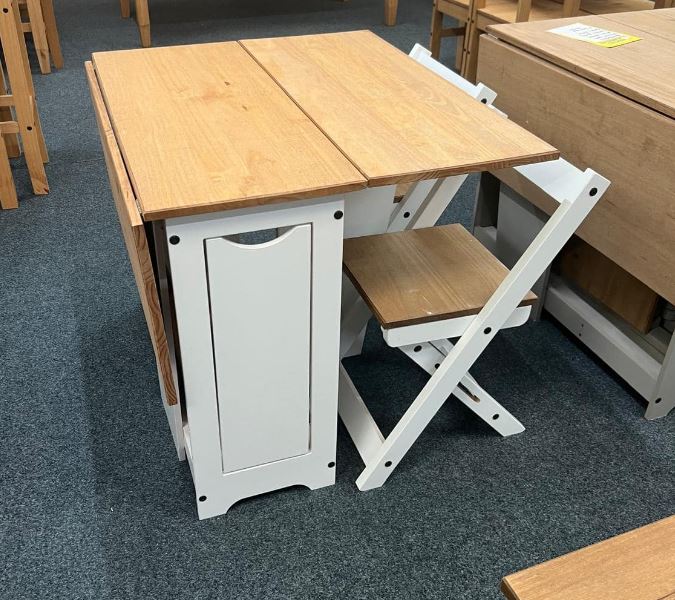 Τραπέζι Κουζίνας Τραπεζαρίας Ανοιγόμενη Τραπέζι Αναδιπλούμενο και Καρέκλες Μασίφ Ξύλο Πεύκο 14013435