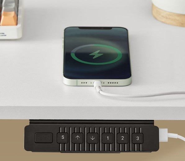 Ηλεκτρικό Γραφείο Ρυθμιζόμενου Ύψους 60x140 εκ Με LED Φωτισμό Συρτάρια LS-D184W01