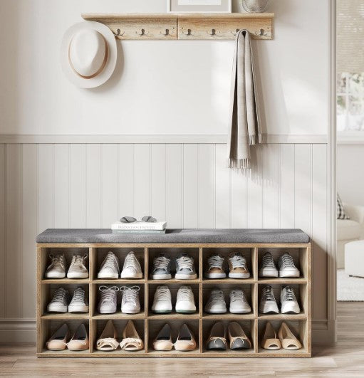 Shoe Rack Bench Hallway Furniture Shoe Racks Oak LHS015T60