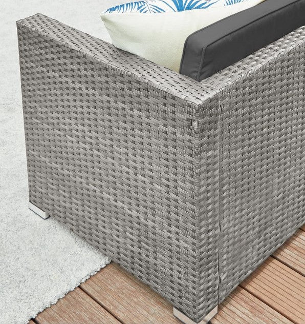 Möbelset Balkon Gartensofa Dreisitzer mit Couchtisch Kissen 7cm Balkon Wohnzimmer GG-F005G05