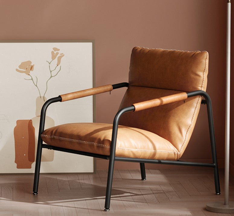 Breiter Sessel mit Metallgestell EKHO Kunstleder mit Nähten im Mid-Cen – olagiatoepiplo