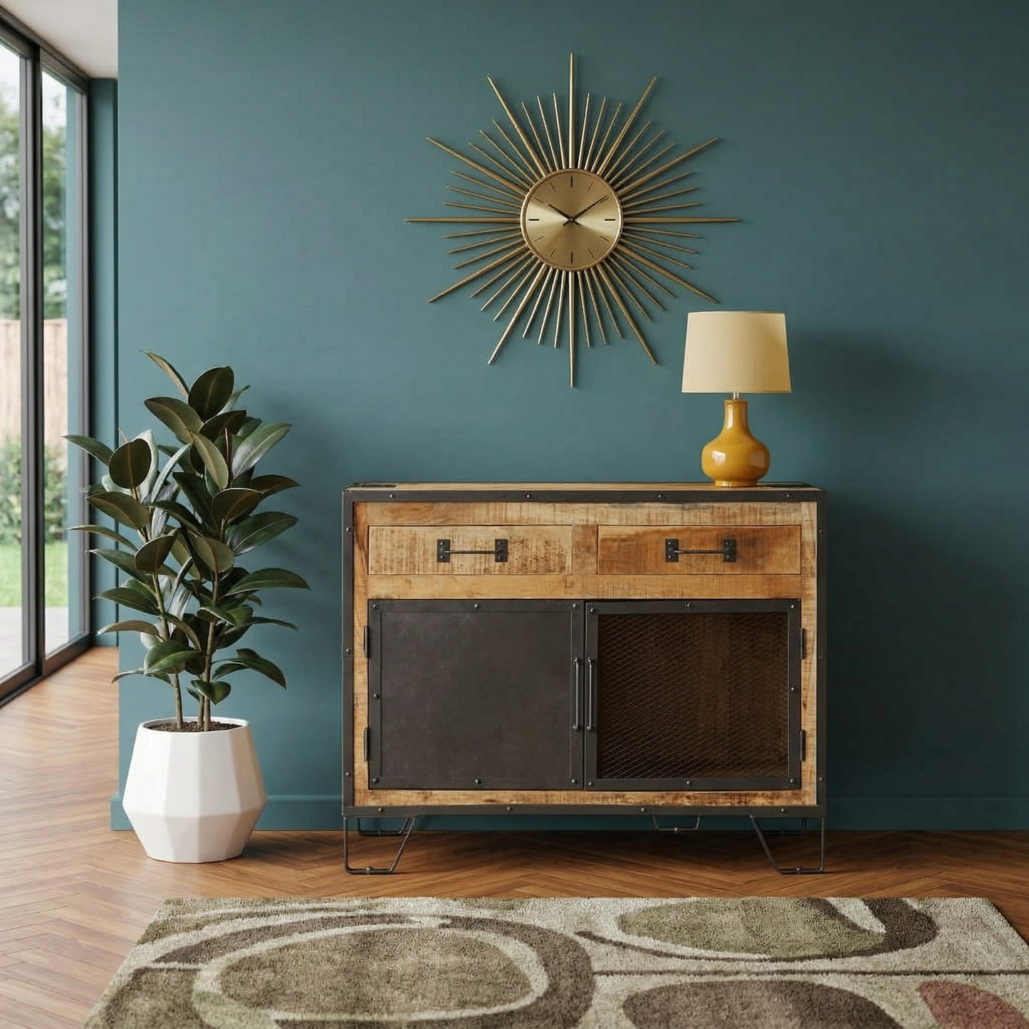 Μπουφές Συρταριέρα με Άφθονο Αποθηκευτικό Χώρο με Πόρτες Μεταλλικά Πόδια Ντουλά 1355843