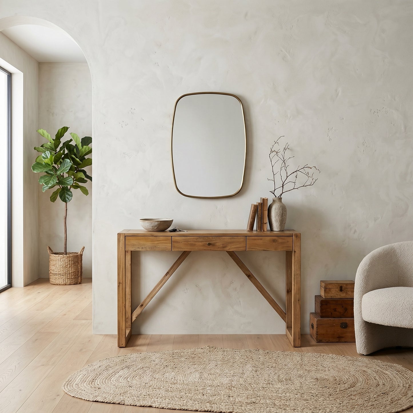 Τραπέζι Κονσόλα Εισόδου Μπουφές Βοηθητικό Τραπέζι Μασίφ Ξύλο 120 x 42 x 76 εκ OG-Y605