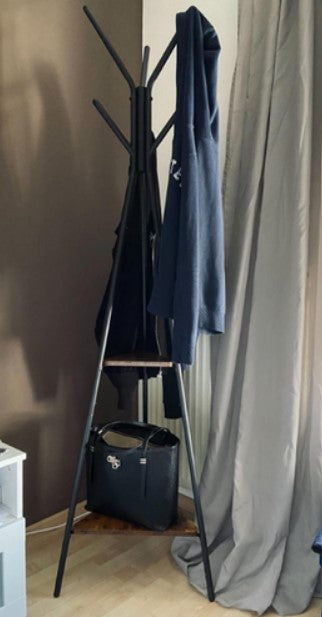 Κρεμάστρα Ρούχων Καλόγερος Εισόδου για Παλτό Βάση Γκαρνταρόμπα για Καπέλα Τσάντες Vintage Καφέ RC-R16BX