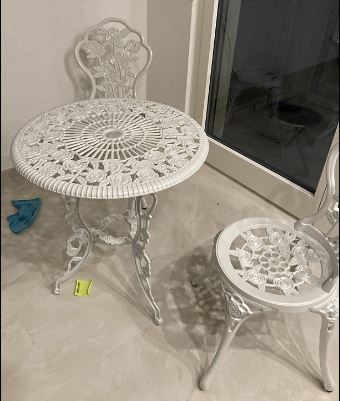 Gartenmöbel Set Cafe Bistro Aluminium Tisch und Stühle 142165