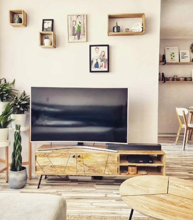 TV-Ständer TV-Ständer Rustikales Holzmöbel mit Schrank Low Sideboard 1246154