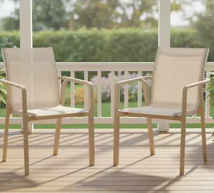 Τραπεζαρία Κήπου με 6 Πολυθρόνες Μπεζ Πολυπροπυλενίου Τραπέζι και Καρέκλες Μπαλκονιού 20.9988