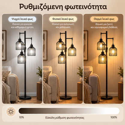 Επιδαπέδιο Φωτιστικό με 3 Λάμπες LED με Ρυθμιζόμενη Φωτεινότητα  29 x 32 x 177 εκ LF-LB35013BD02