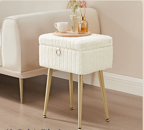 Σκαμπό Καρεκλάκι Μπουντουάρ με Αποθηκευτικό Χώρο σε 3 Χρωματισμούς LO-M505GZ02