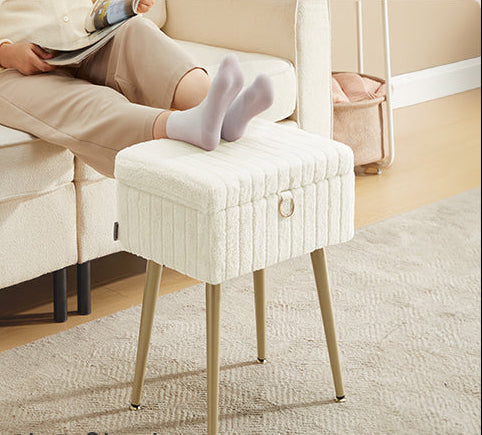 Σκαμπό Καρεκλάκι Μπουντουάρ με Αποθηκευτικό Χώρο σε 3 Χρωματισμούς LO-M505GZ02