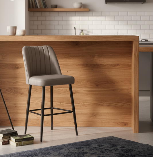 Αλέκιαστο Σκαμπό για Πάσο Κουζίνας Ύψος Καθίσματος 65 εκ Εργονομικό Κάθισμα Νησίδας Καπουτσίνο 107BCK1147