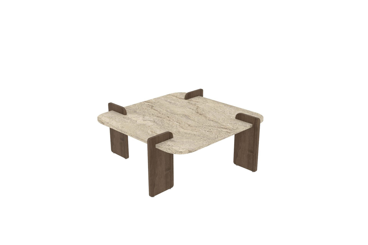 Τραπεζάκι Σαλονιού Travertine - Καρυδί 90 x 90 x 35 εκ GR116SAM1501