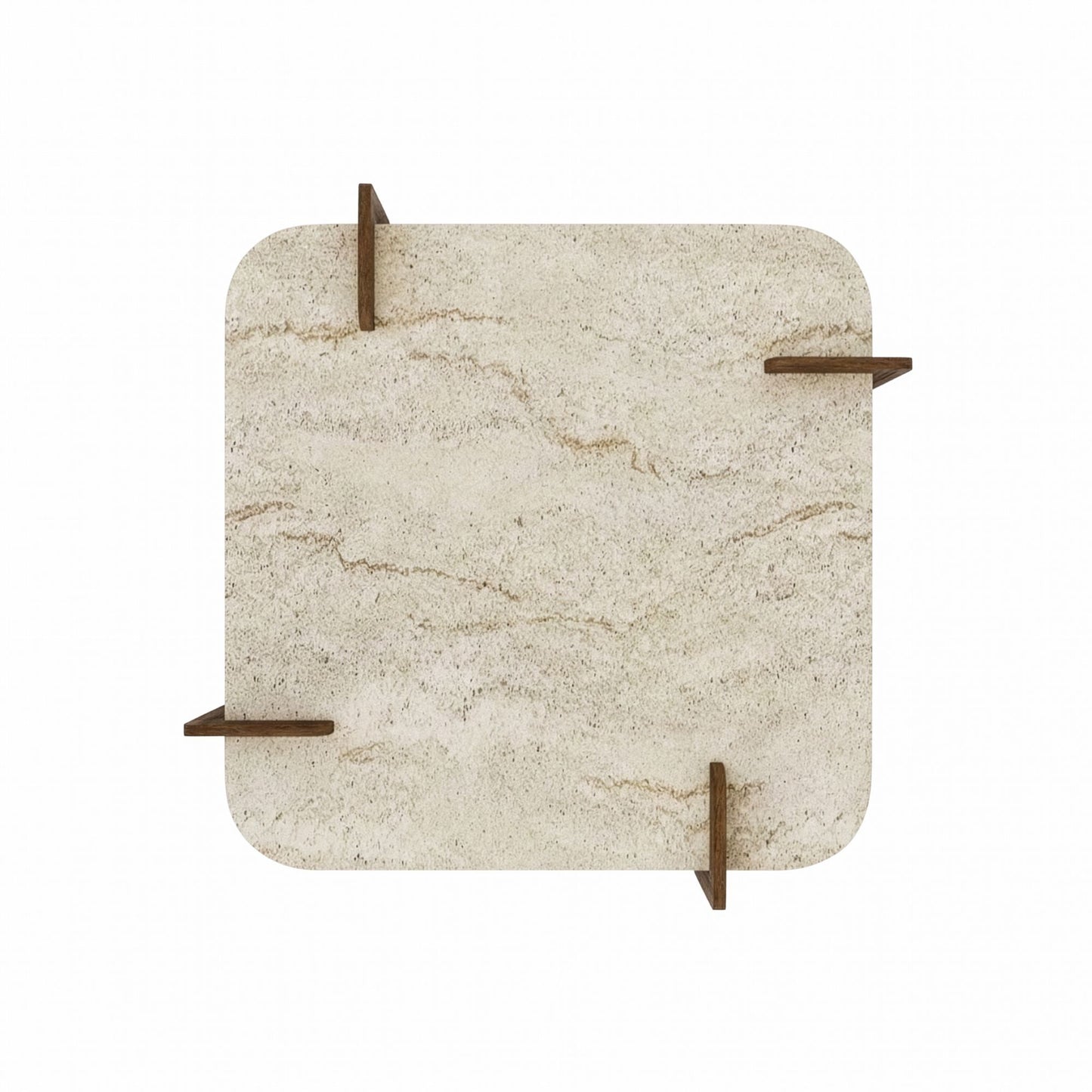 Τραπεζάκι Σαλονιού Travertine - Καρυδί 90 x 90 x 35 εκ GR116SAM1501