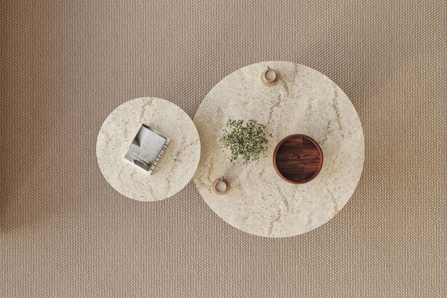 Τραπεζάκι Σαλονιού Set Travertine - Καρυδί 70 x 70 x 40 εκ GR116SAM1509