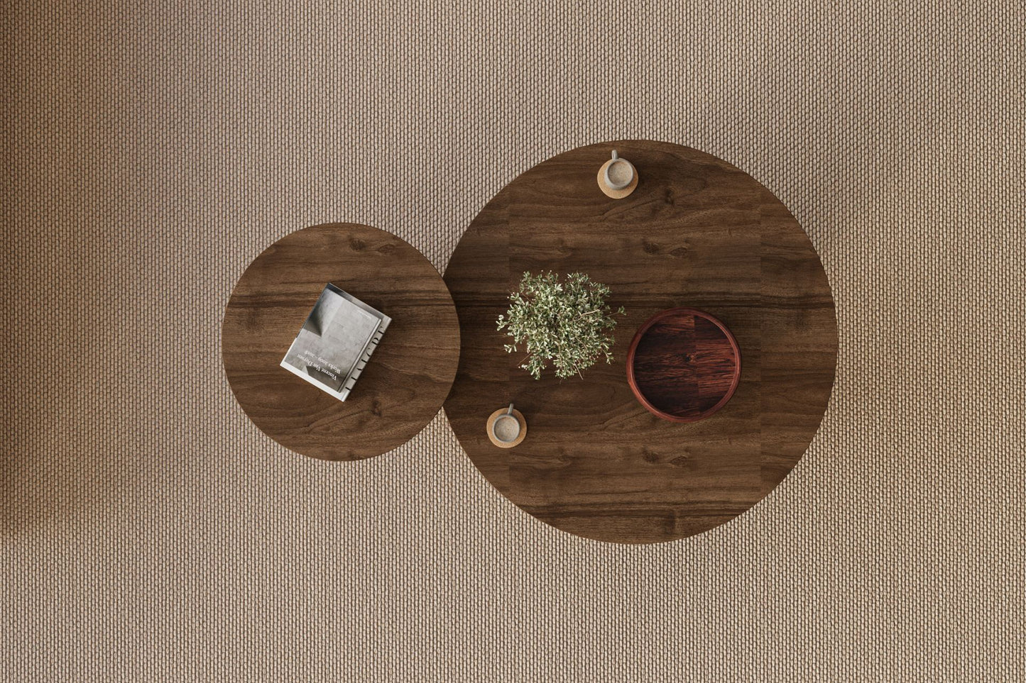 Τραπεζάκι Σαλονιού Set Καρυδί - Travertine 70 x 70 x 40 εκ GR116SAM1510