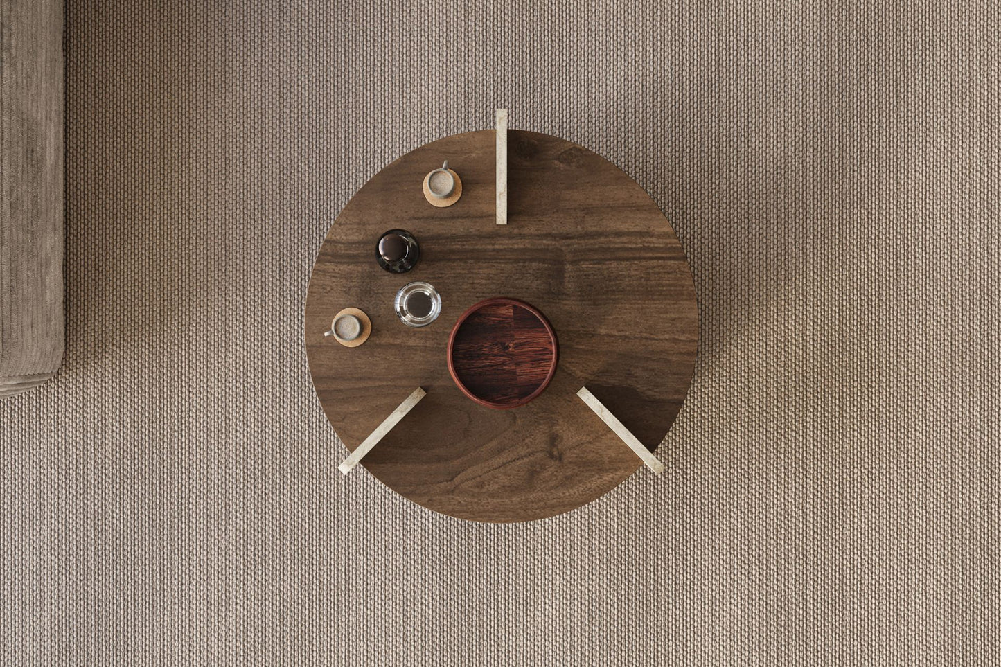Τραπεζάκι Σαλονιού Καρυδί - Travertine 70 x 70 x 45 εκ GR116SAM1512